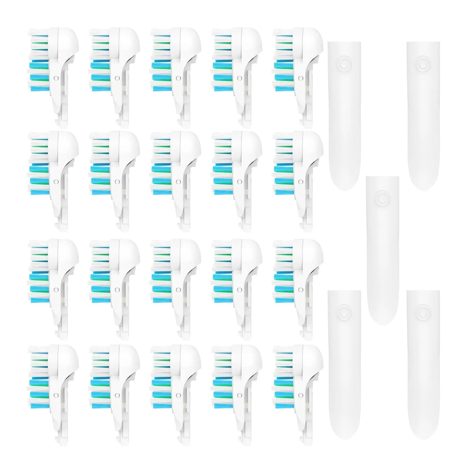 20Pcs Electric Oral Toothbrush Replacements Heads Dual Cross Action Clean Attachments Sensitive Brush Refill Rotating Sets 3D White Fit for Oral B 4732 3733 4734