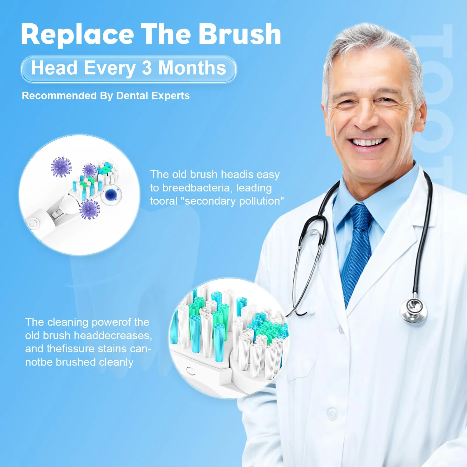20Pcs Electric Oral Toothbrush Replacements Heads Dual Cross Action Clean Attachments Sensitive Brush Refill Rotating Sets 3D White Fit for Oral B 4732 3733 4734