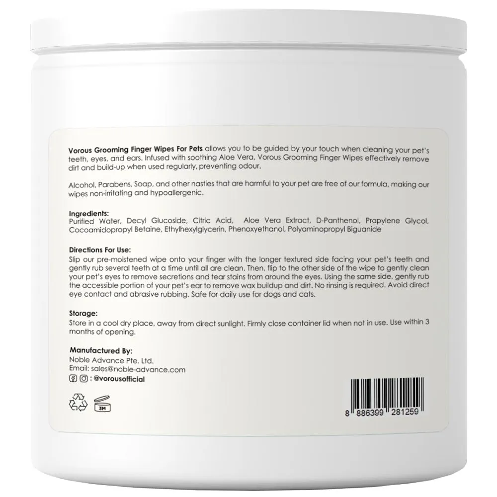 30% OFF: Vorous Grooming Finger Wipes For Cats & Dogs 50pcs