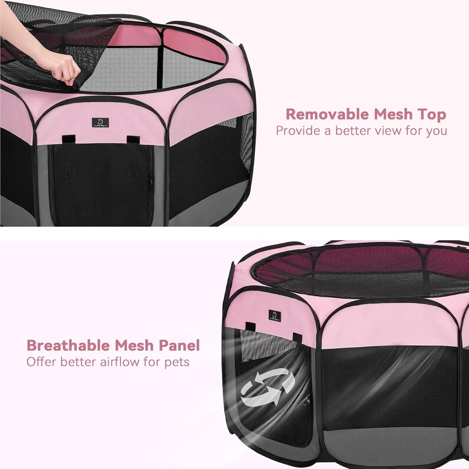 A4Pet Dog Playpen, Pet Playpen Indoor/Outdoor - Portable, Foldable Design - Ideal for Dogs, Kittens, and Small Animals - Removable Zipper & Collapsible Travel Bowl