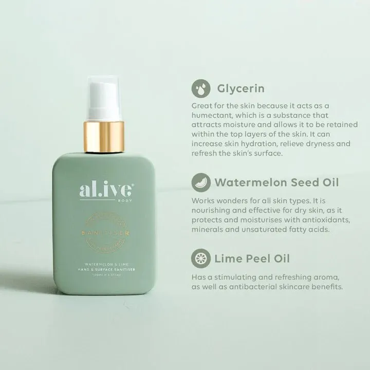 Al.ive Hand & Surface Sanitiser Spray Watermelon & Lime