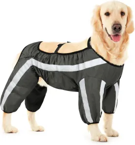 Anti-dirty Winter Coat Recovery Suit for After Surgery, Body Guard Safety Reflective Vest Protective Dog in Rain, Snow, Traffic Accidents, Waterproof Dog Raincoat Jacket