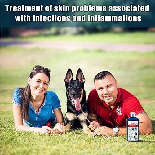 Arava Natural Medicated Dog Shampoo - Antibacterial Antifungal Anti Yeast Anti Itch Dog Shampoo - Healthy Skin & Coat - First Aid in Hot Spots Ringworm Scrapes Abrasions & Dermatologic Infections