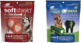 Ark Naturals Soft Shield Protection  & Extreme Clean Brushless Toothpaste Bundle, Dog Dental Chews for Large Breeds, Prevents Plaque & Tartar, Freshens Breath, 18oz Each