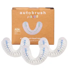 autobrush Double Sided Kids U Shaped Nylon Brush Head Replacements, ADA Accepted, Ages 6-8, Pack of 3
