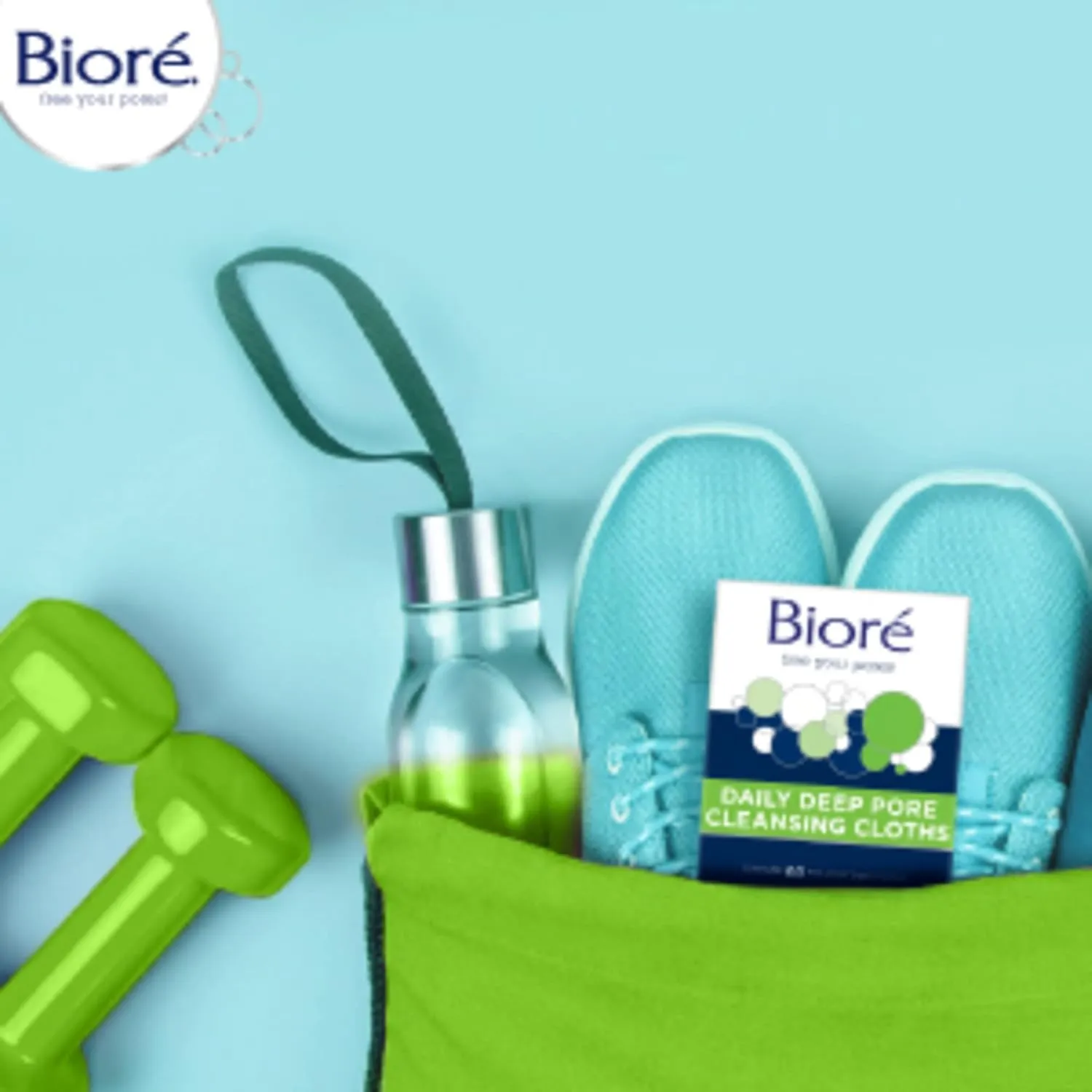 Bior Daily Make Up Removing Cloths, Facial Cleansing Wipes with Dirt-grabbing Fibers for Deep Pore Cleansing without Oily Residue, 60 Count