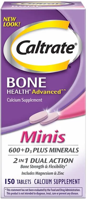 Caltrate 600 D3 Plus Minerals Vitamin D3 Supplement Mini Tablet 150 Count