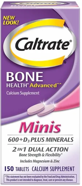 Caltrate 600 D3 Plus Minerals Vitamin D3 Supplement Mini Tablet 150 Count