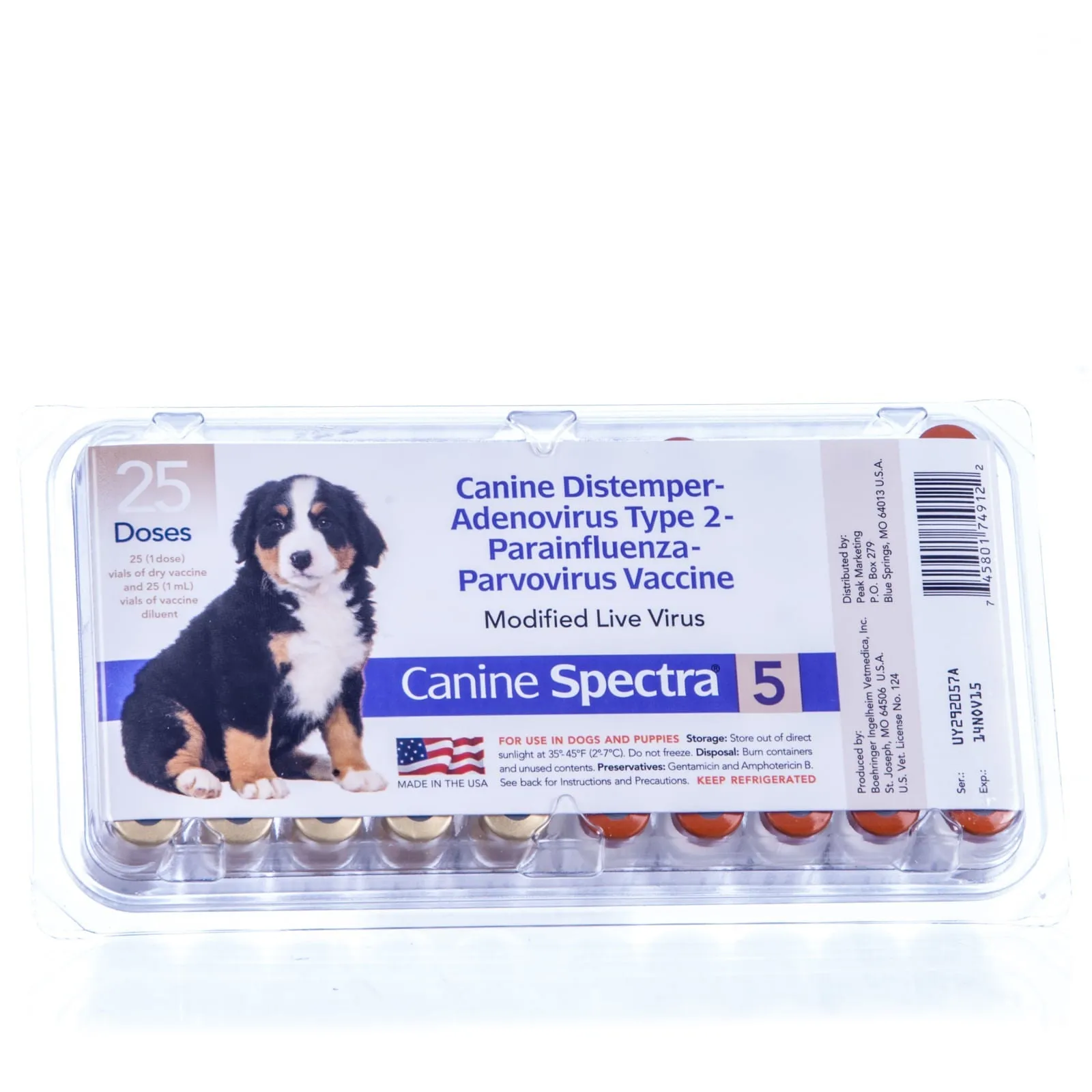 Canine Spectra 5 Dog Vaccine, 25 Dose