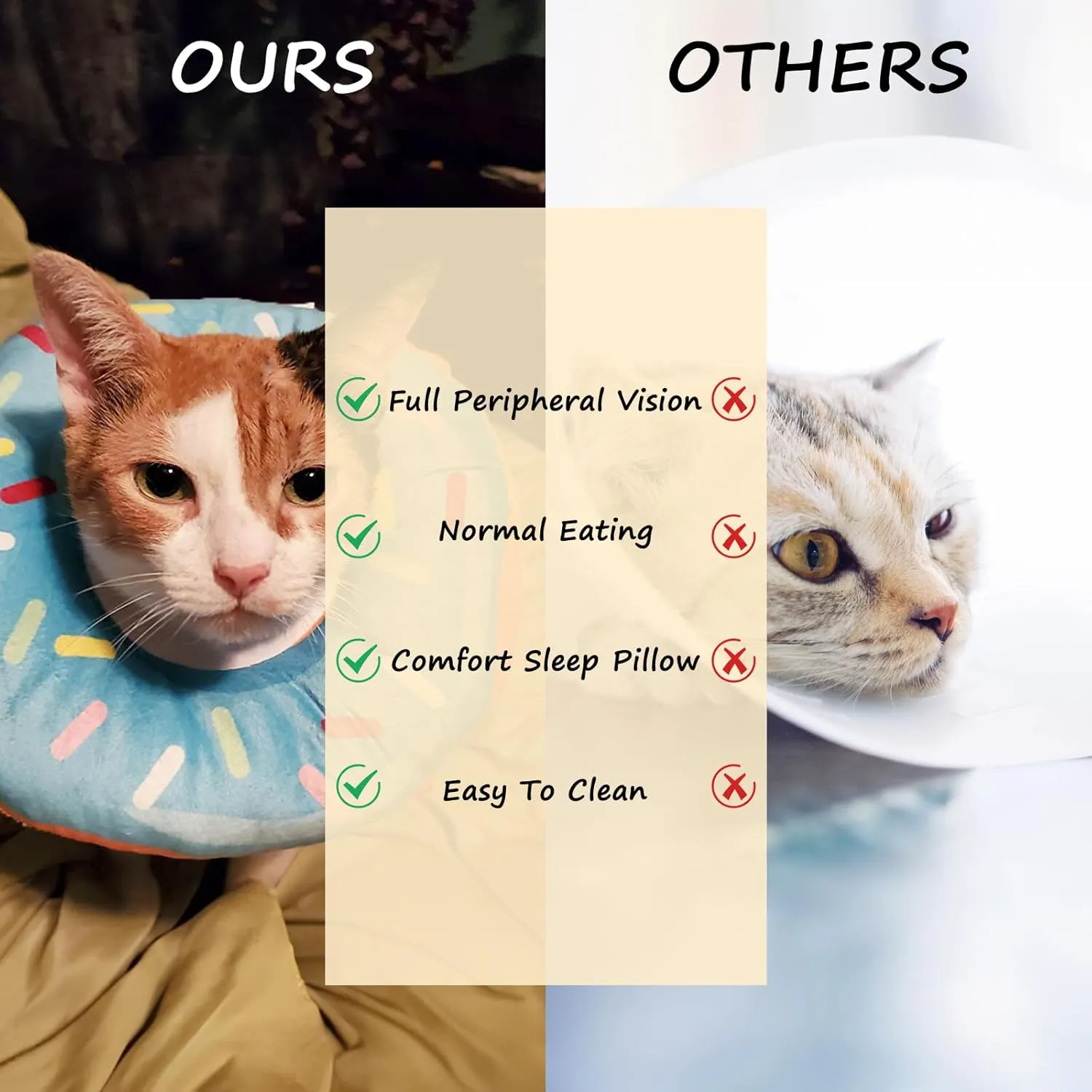 Cat Cone Collar Soft, Cat Donut Collar, Adjustable Cat Surgery Collar for Wound Healing, Elizabeth Collars are Suitable for Cats, Kittens, Puppies, Puppies After Surgery (Blue, L)