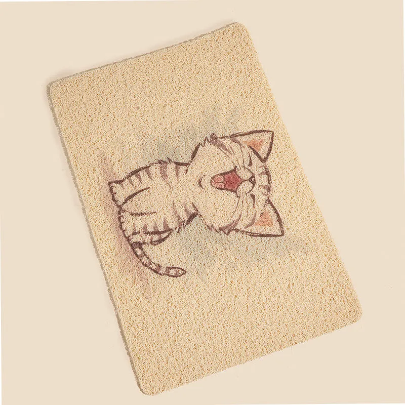 Cute Smile Cat Litter Mat