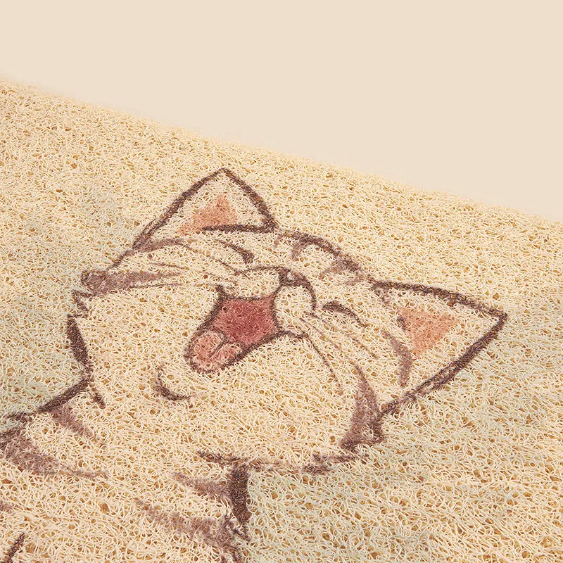 Cute Smile Cat Litter Mat