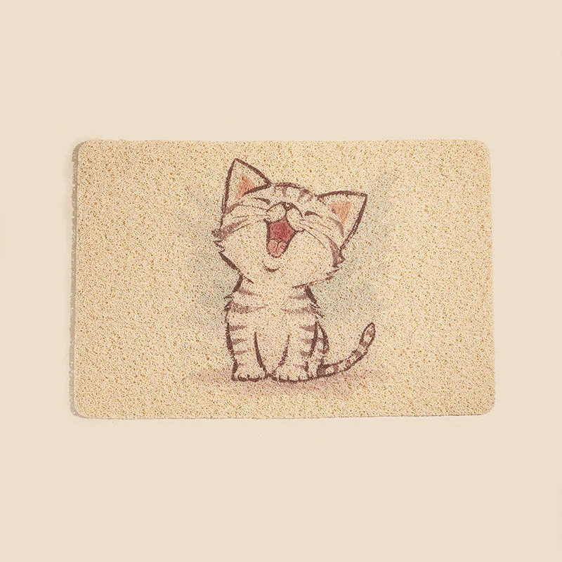 Cute Smile Cat Litter Mat