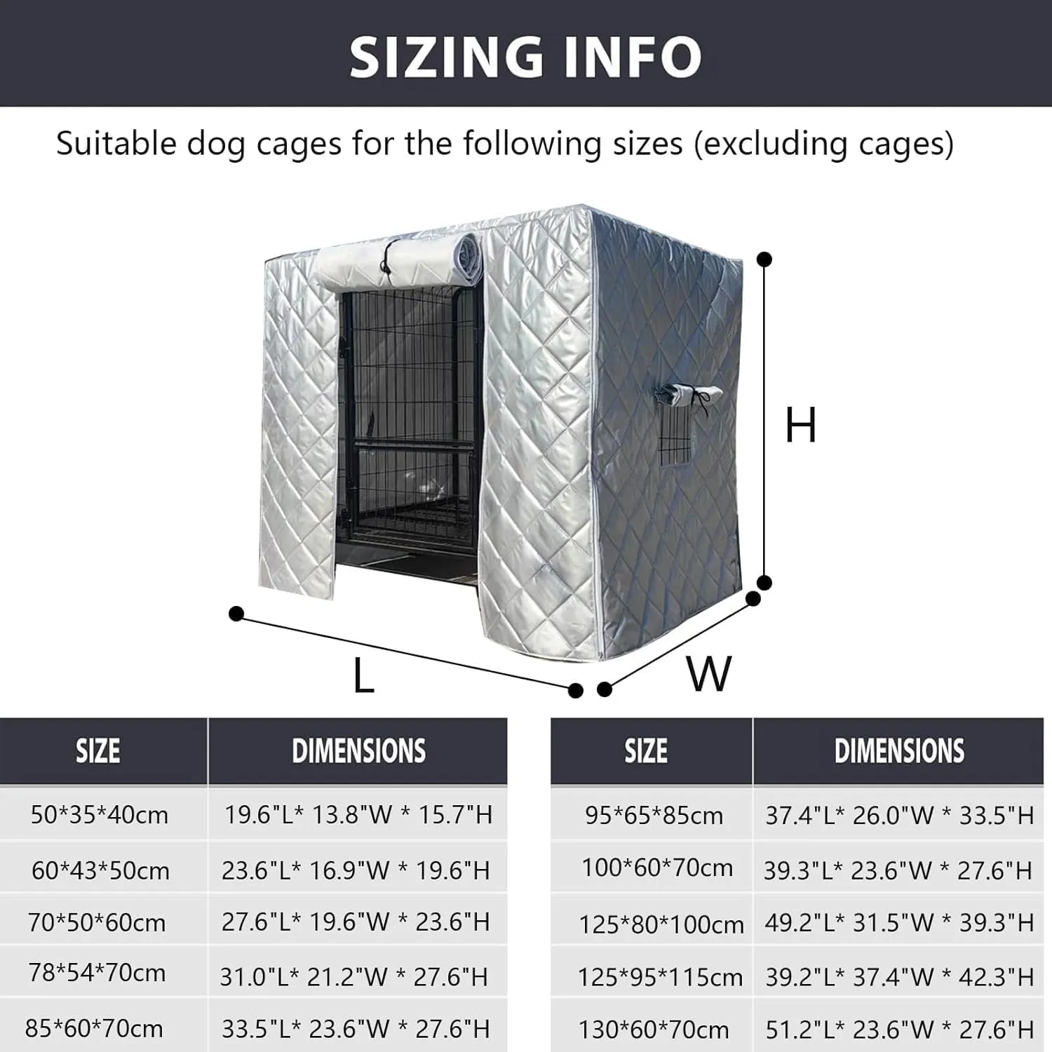 Dog Cage Covers, Pet Crate Cover, Waterproof Pet Kennel Protector, Roll-up Side Windows and Front Door, Warmer Windproof Oxford Cloth Cover, for Keep Pet Warm