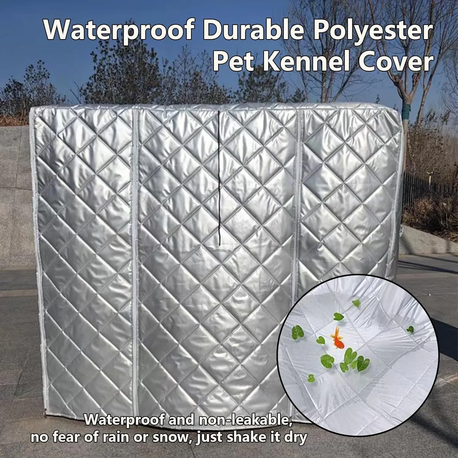 Dog Cage Covers, Pet Crate Cover, Waterproof Pet Kennel Protector, Roll-up Side Windows and Front Door, Warmer Windproof Oxford Cloth Cover, for Keep Pet Warm