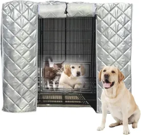 Dog Cage Covers, Pet Crate Cover, Waterproof Pet Kennel Protector, Roll-up Side Windows and Front Door, Warmer Windproof Oxford Cloth Cover, for Keep Pet Warm