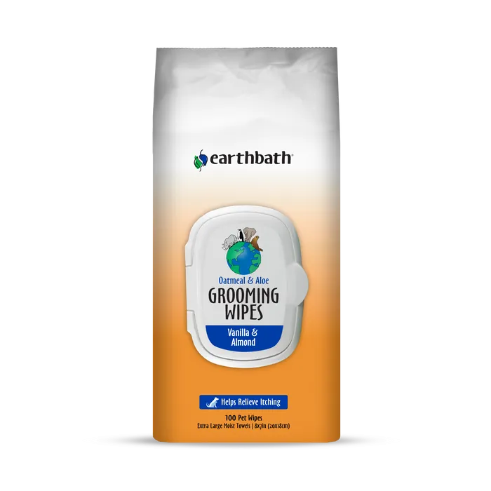 Earthbath Grooming Wipes - Oatmeal & Aloe For Dogs & Cats