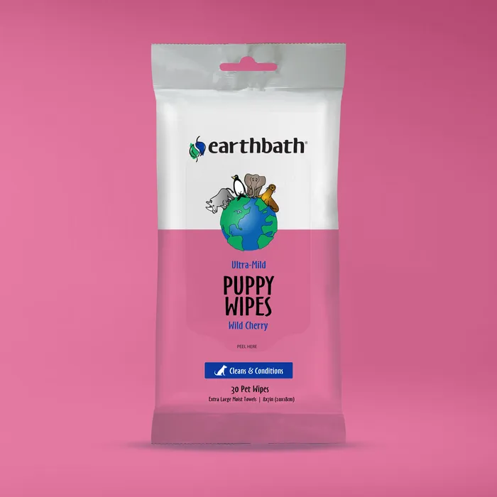 Earthbath Grooming Wipes Wild Cherry for Puppy