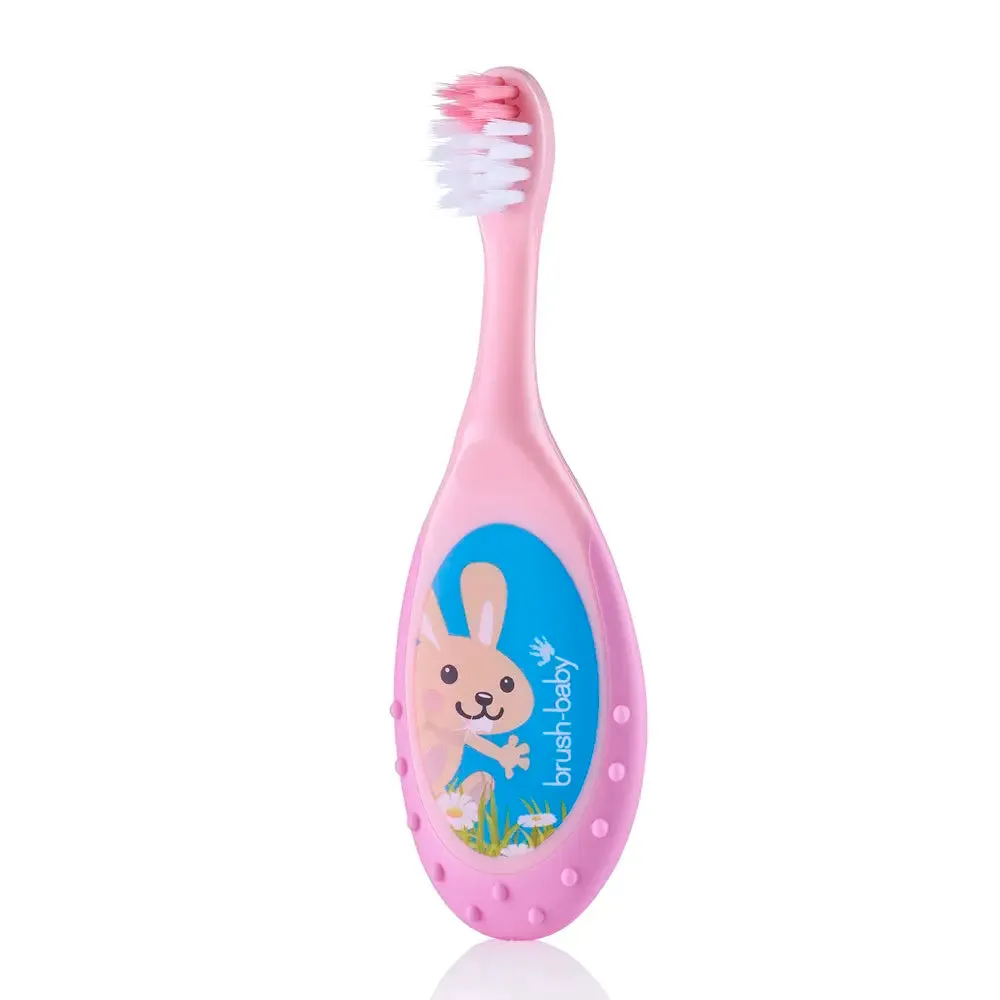 FlossBrush™ Baby Bristles Toothbrush (0-3 Years) Double Pack - Pink & Teal