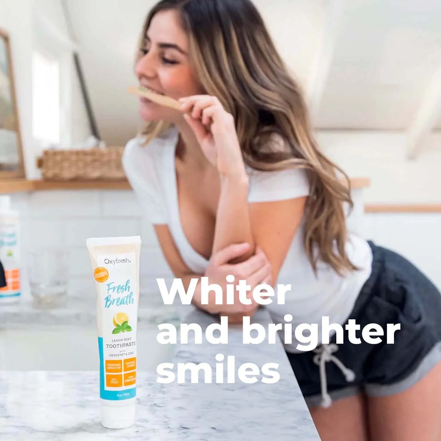 Fresh Breath Lemon Mint Toothpaste | 24 Hr Protection | Fluoride Free