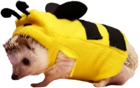 Hedgehog Costume Bee Clothes for Hedgehogs Small Animal Apparel Polar Fleece Handmade Hedgehog Hoodie Dress Up Accessories Outfit for Cosplay Halloween Christmas Party Pet Supplies (M(400-500g))