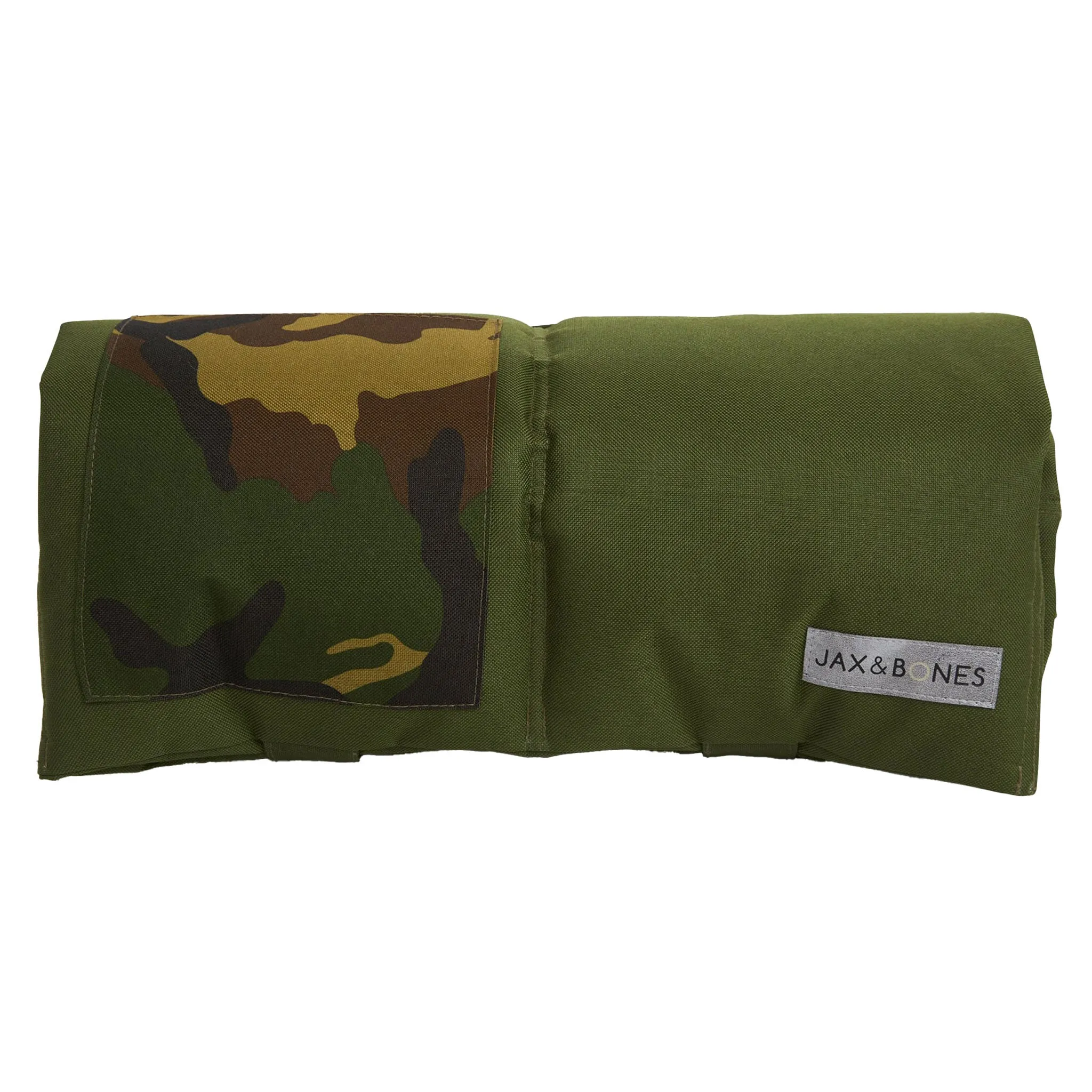 Jax & Bones 3 in 1 Roll Up Mat Olive Dog Beds