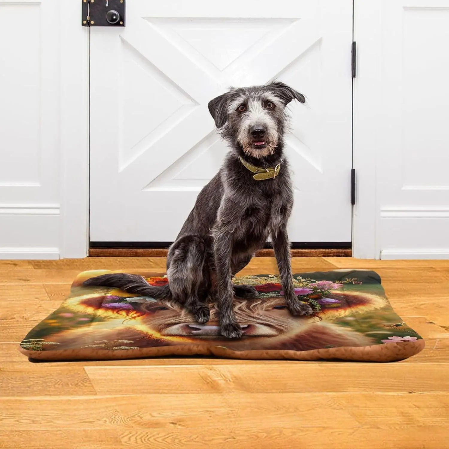 Joko Ivery Highland Cow Orange Dog Cat Bed for Crate Soft Crate Pad Anti Slip Sleeping Mats Machine Washable Crate Mat for Puppy Dogs Cats Indoor Pet Supplies 3624 in