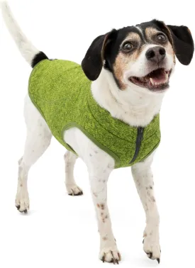 Kurgo Core Dog Sweater, Knit Dog Sweater with Fleece Lining, Cold Weather Pet Jacket, Zipper Opening for Harness, Adjustable Neck, Year-Round Sweater for Small Dogs (Heather Green, Small)