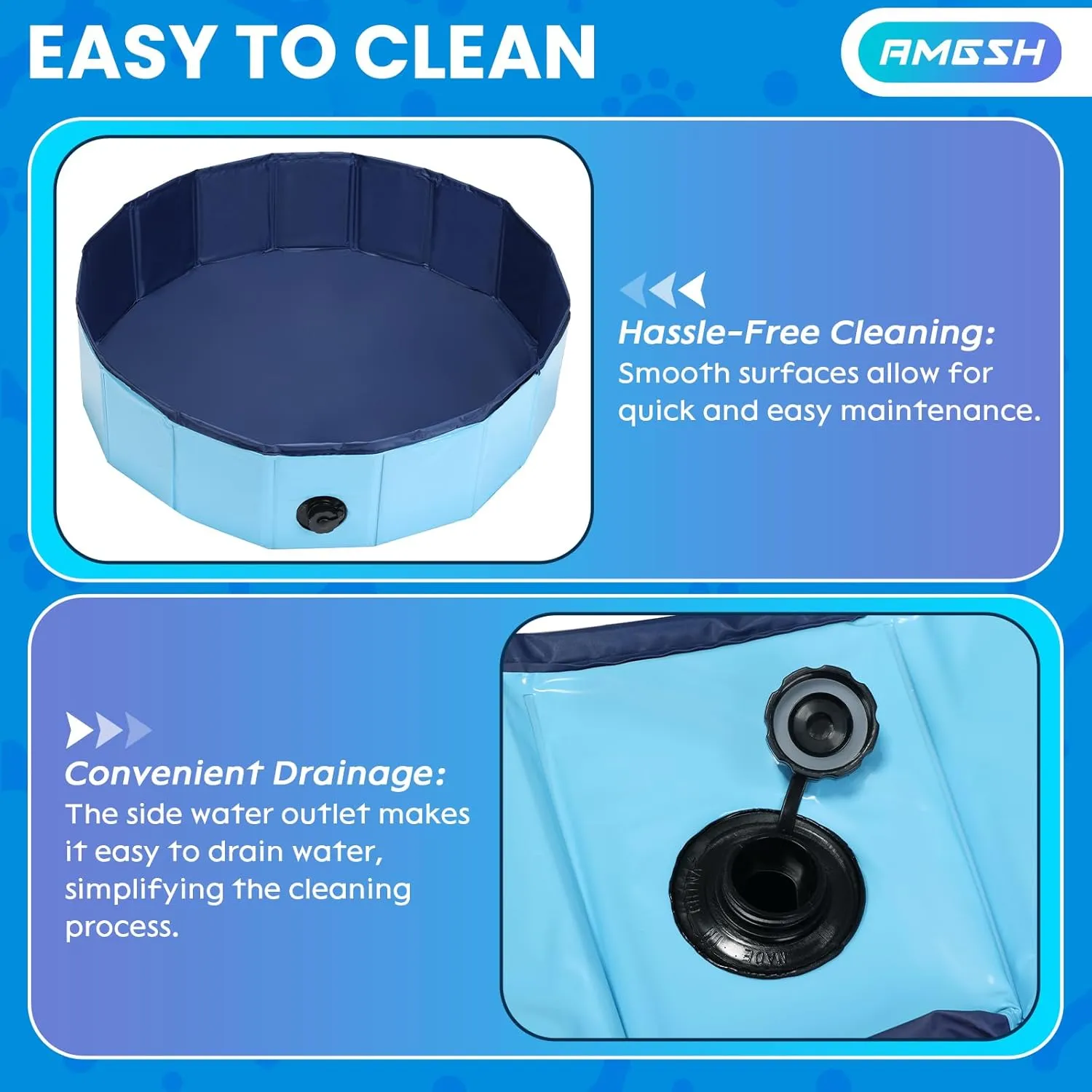 Large Dog Whelping Box, 47.2 Dia.  11.8H Foldable Birthing Pool for Dogs, Puppies, Poartable Plastic Swimming Pool & Bath Tub for Dogs, 120cm  30cm