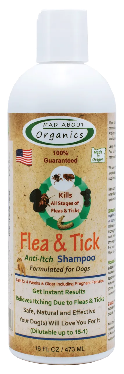 MAD ABOUT ORGANICS Flea and Tick Anti- Itch Dog Shampoo