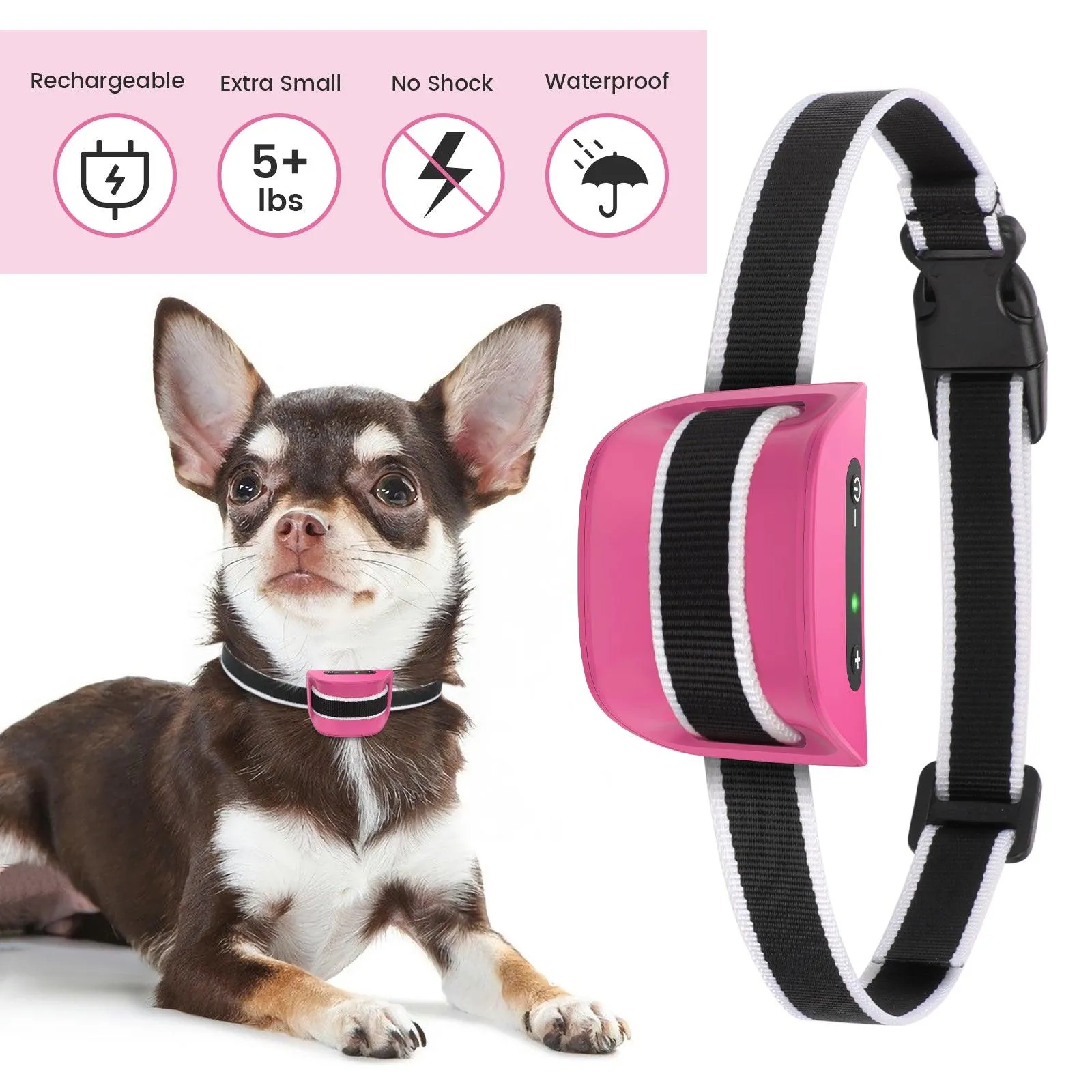 MASBRILL Multifunctional Small Dog Bark Collar-DC651