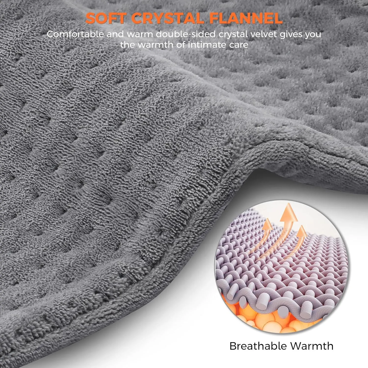 NOWWISH Heating Pad for Back Pain & Cramps Relief, Moist Heat Pad for Neck & Shoulder, Auto Shut Off, Machine Washable, Gifts for Women, 17"x33" Gray
