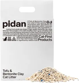 pidan Mix Cat Litter,Tofu Cat Litter with Bentonite,Absorbent and Fast Drying,Flushable Tofu Litter,Selected Quality Pea Dregs,5-Fold Water Absorption,Strong Clumping (5.3lb1bag)