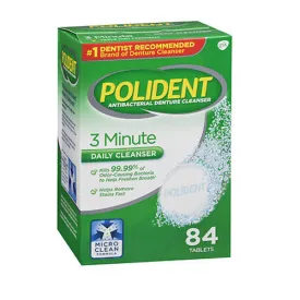 Polident Denture Cleanser Antibacterial 84 tabs By Abreva