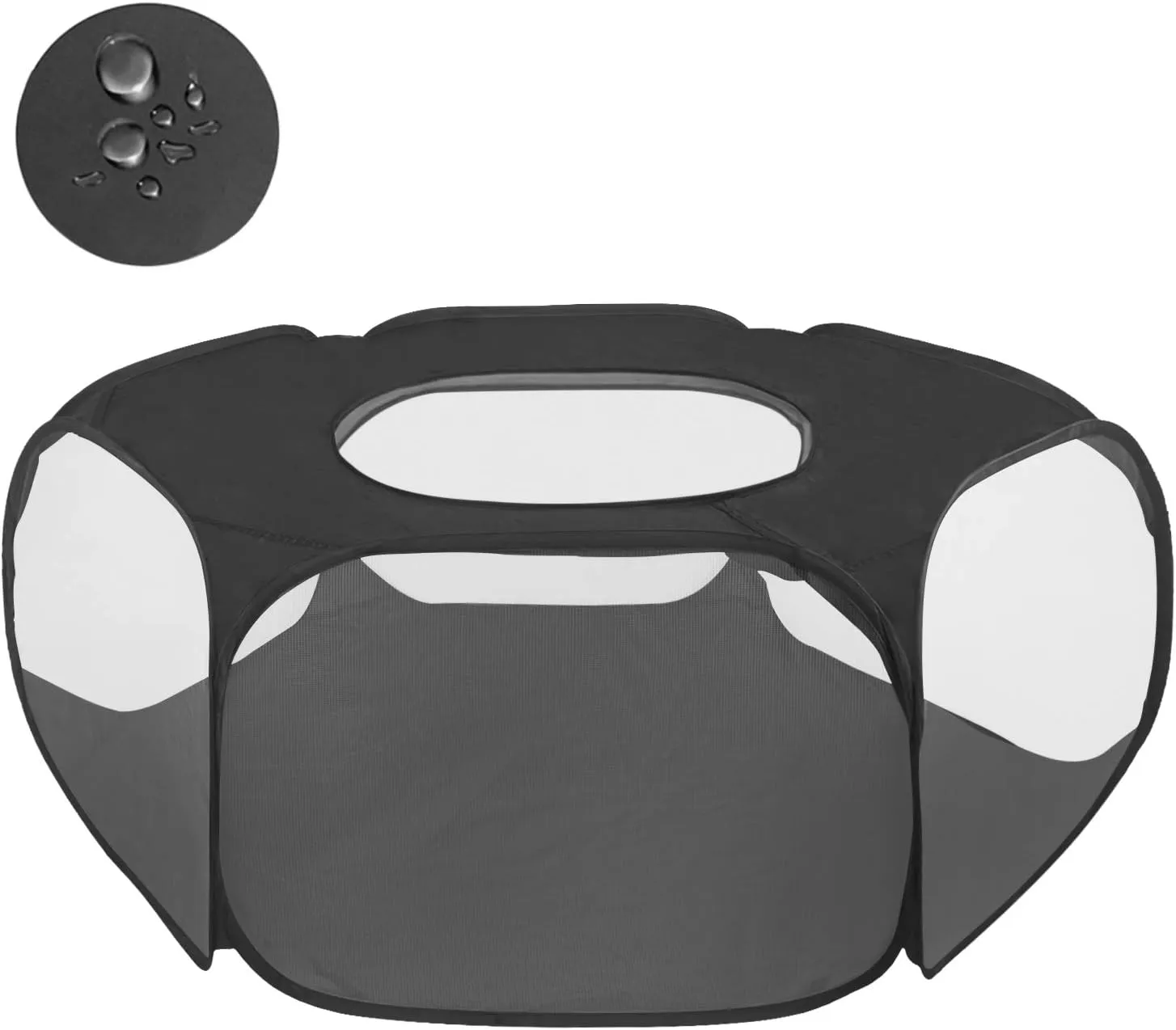 Portable Pet Tent Small Animal Pet Playpen Breathable Transparent Pet Tent with Zipper Top Cover Indoor Outdoor Foldable Cage Exercise Yard Fence for Kitten Puppy Guinea Pig Small Dogs Cats