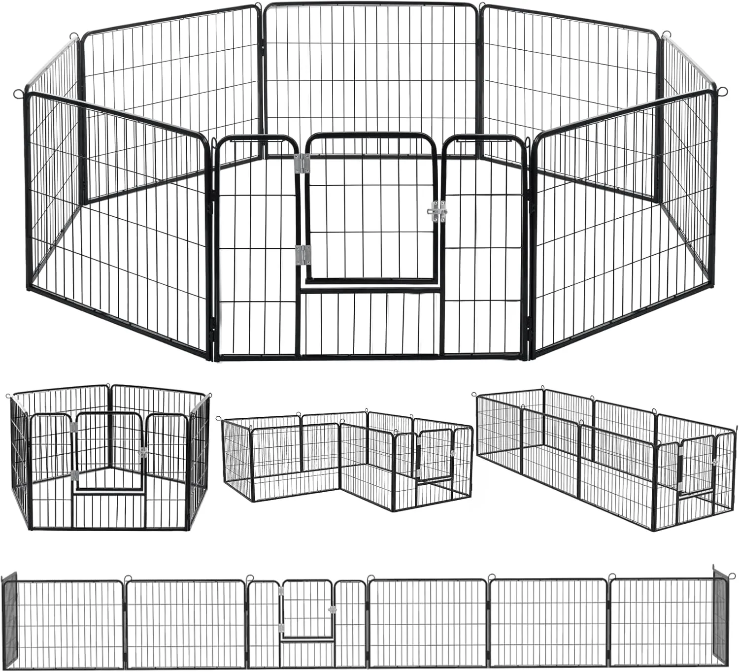 PUKAMI fence, 8/16 Panels 24/32/40 Height x32 inch Width,Portable Puppy Pet playpen for Small Medium dog, Puppy Exercise Pen for Indoor Outdoor,Pet playpen fence for Yard,RV,Camping