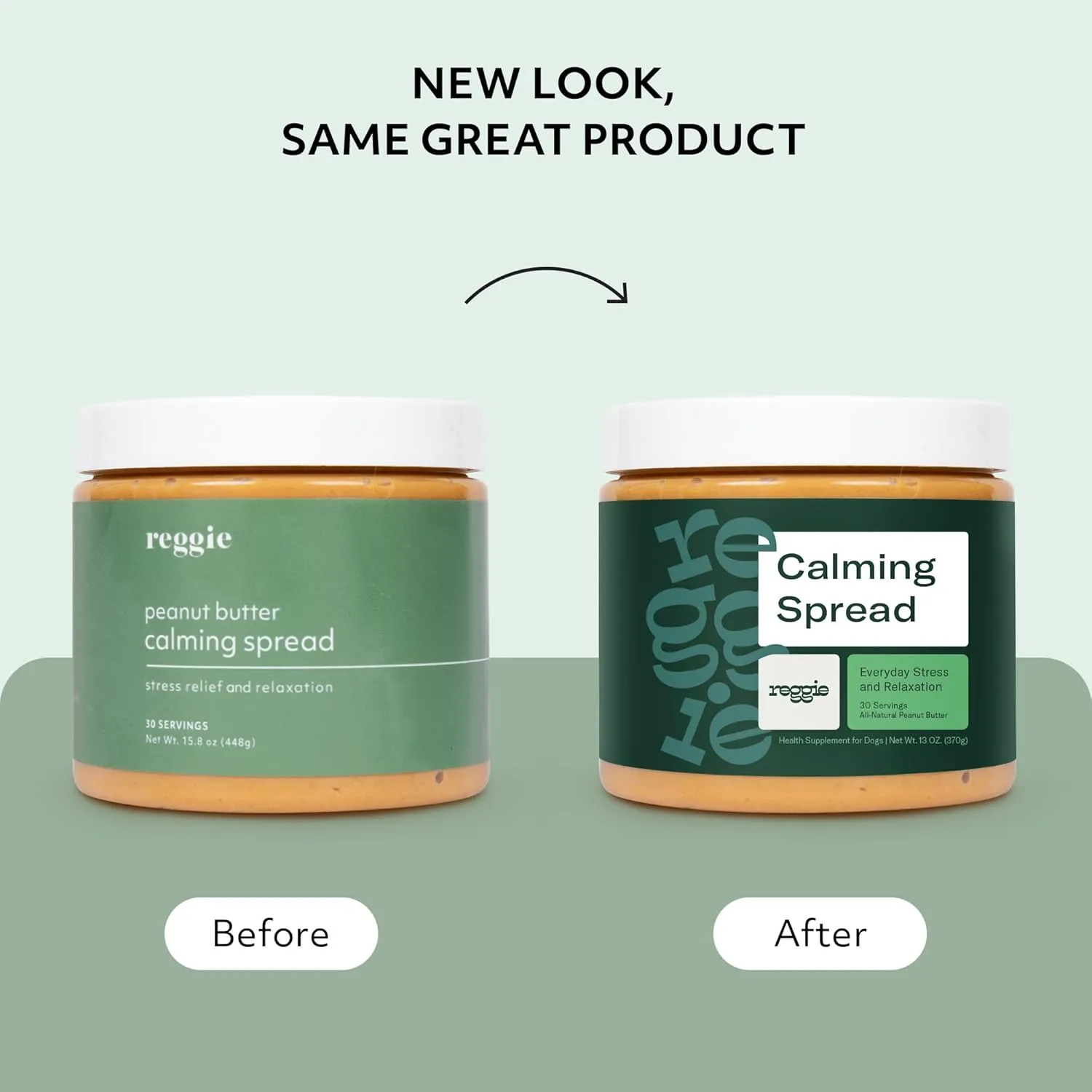 Reggie Calming Spread for Dogs | Natural Peanut Butter to Reduce Hyperactivity, Separation Anxiety, & Stress | Vet-Approved & Ideal for All Ages, Breeds, and Sizes - 30 Servings
