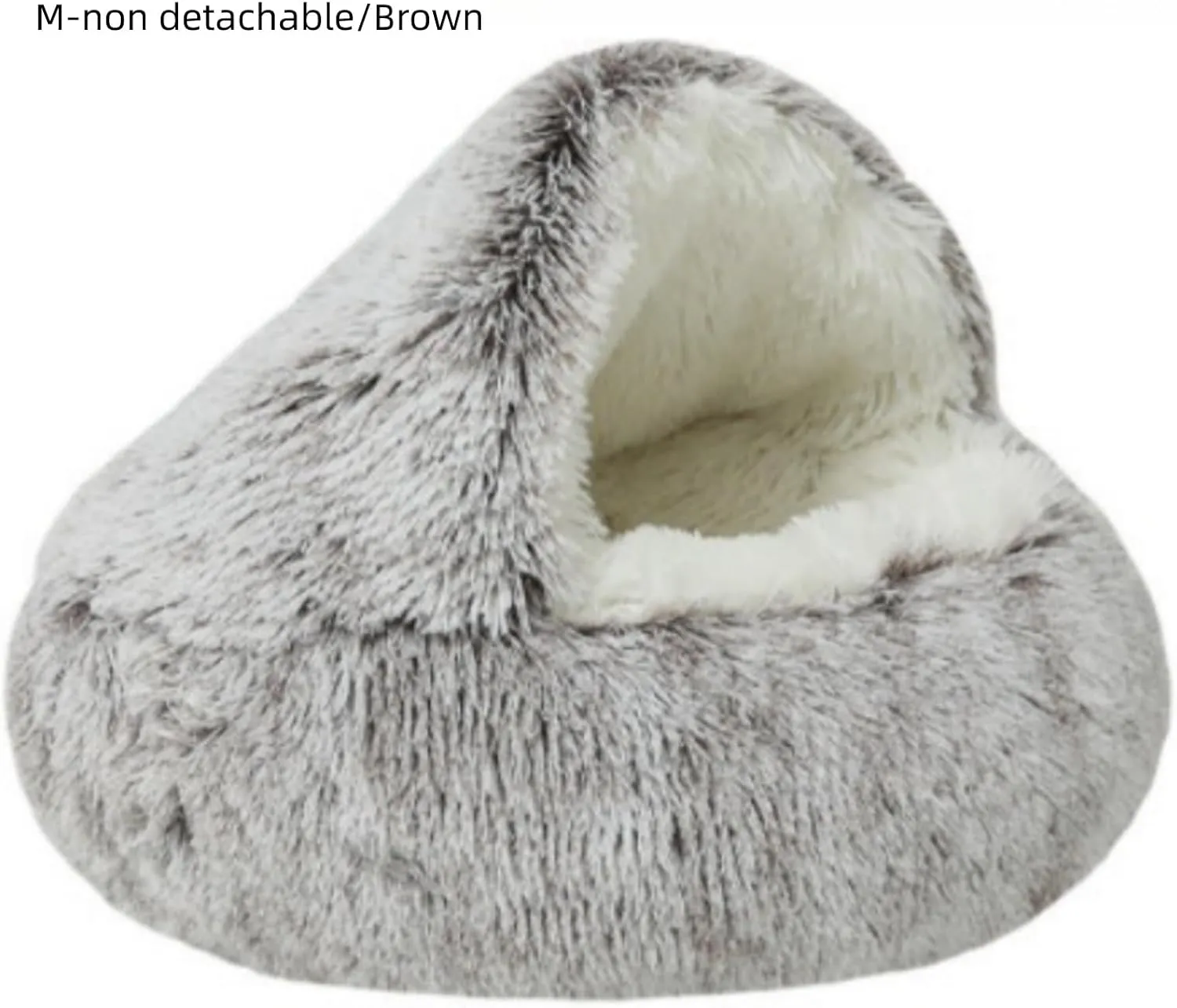 Removable and Washable Pet House,Heated Cat Bed,Cat Beds for Indoor Cats,Self Warming Dog Bed,Cat Bed,Pet Kennels. (M-Non Detachable/Brown)