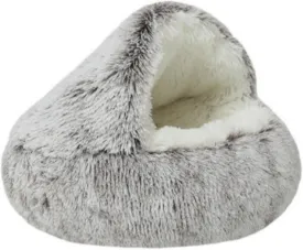 Removable and Washable Pet House,Heated Cat Bed,Cat Beds for Indoor Cats,Self Warming Dog Bed,Cat Bed,Pet Kennels. (M-Non Detachable/Brown)