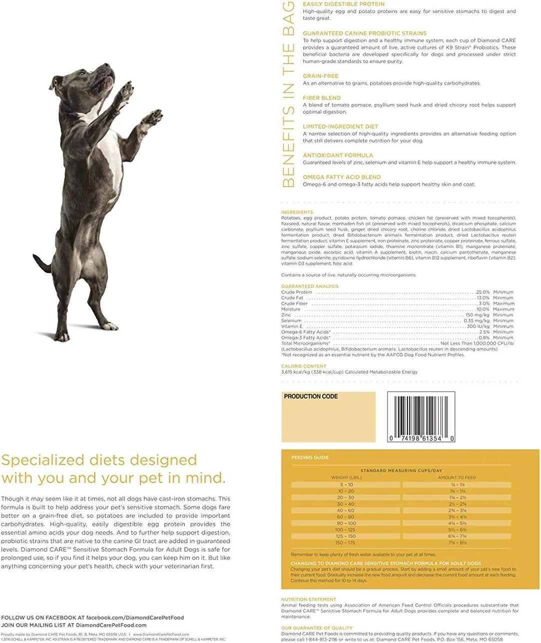 Sensitive Stomach Dry Dog Food Specially Made as a Limited Ingredient Diet to Support Dogs with Sensitive Stomach & Digestive Issues Made with Probiotics and Antioxidants