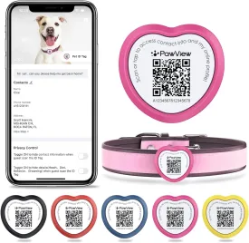 Slide On Dog Tags Personalized for Pets, NFC & QR Code Silent Silicone Cat Tag for Collars & Harnesses - Scan Alert, Instant Location, Pet Profile, APP Control, Heart-Shaped,1 PC
