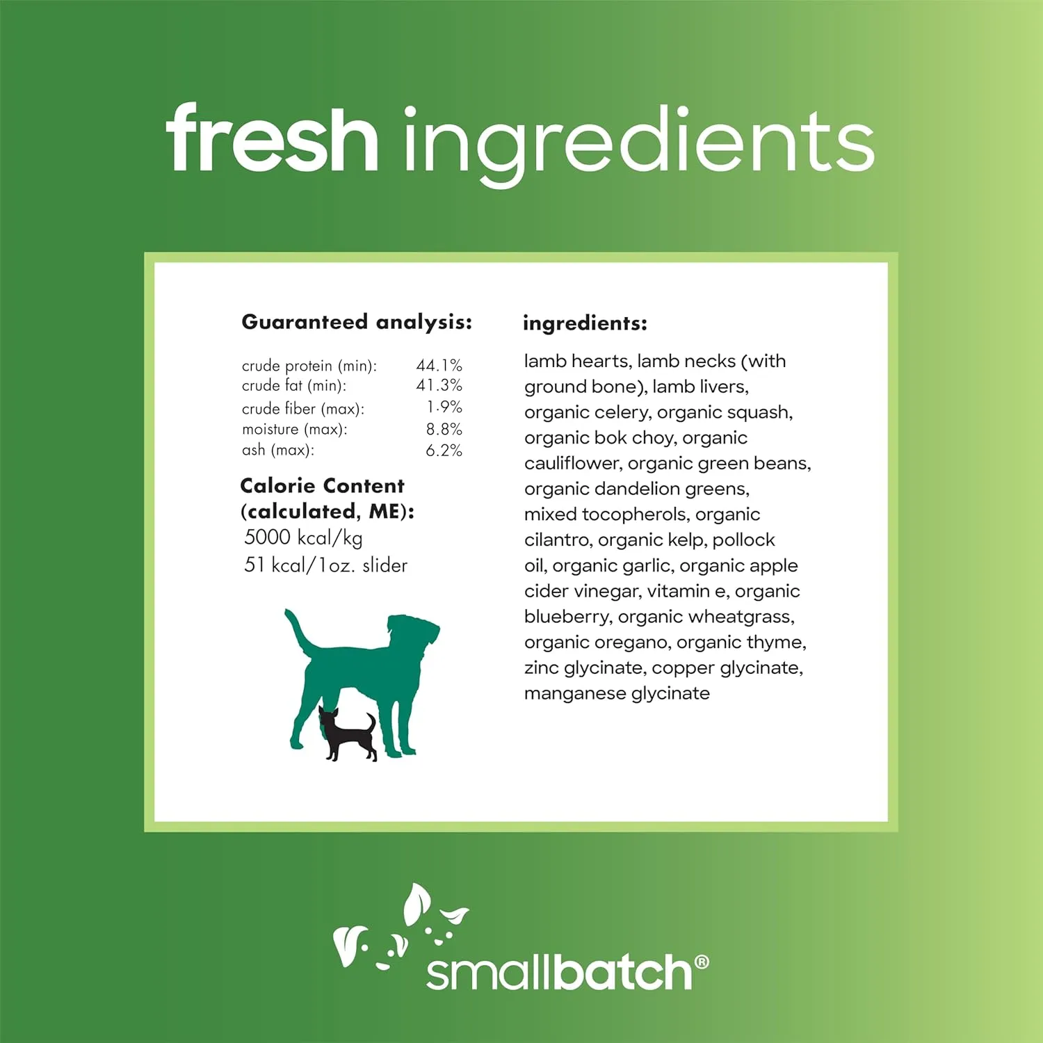smallbatch Pets Freeze-Dried Premium Raw Food Diet for Dogs, Lamb Recipe, 14 oz, Made in The USA, Organic Produce, Humanely Raised Meat, Hydrate and Serve Patties, Single Source Protein, Healthy