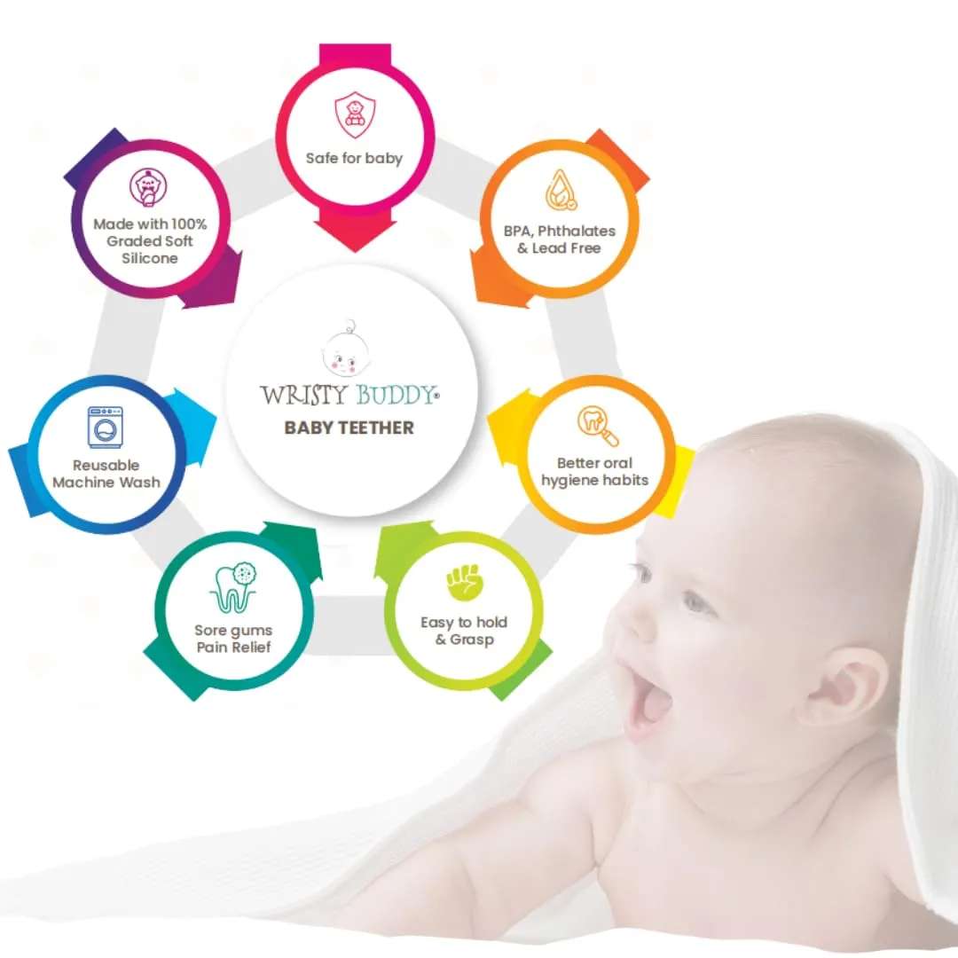 Teething Ring for Babies 0-6 8 10 12 Months | Cute Soft Flower Teething Toys & Gloves | Baby Teething Relief Toy Pack | Infant Chew Toys for 3-6 Months, 1 2 3 Years