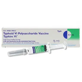 Typhoid Vaccine (Vi Capsular Polysaccharide Vaccine) Single-Dose Prefilled Syringe 25mcg/0.5mL  **Refrigerated Item