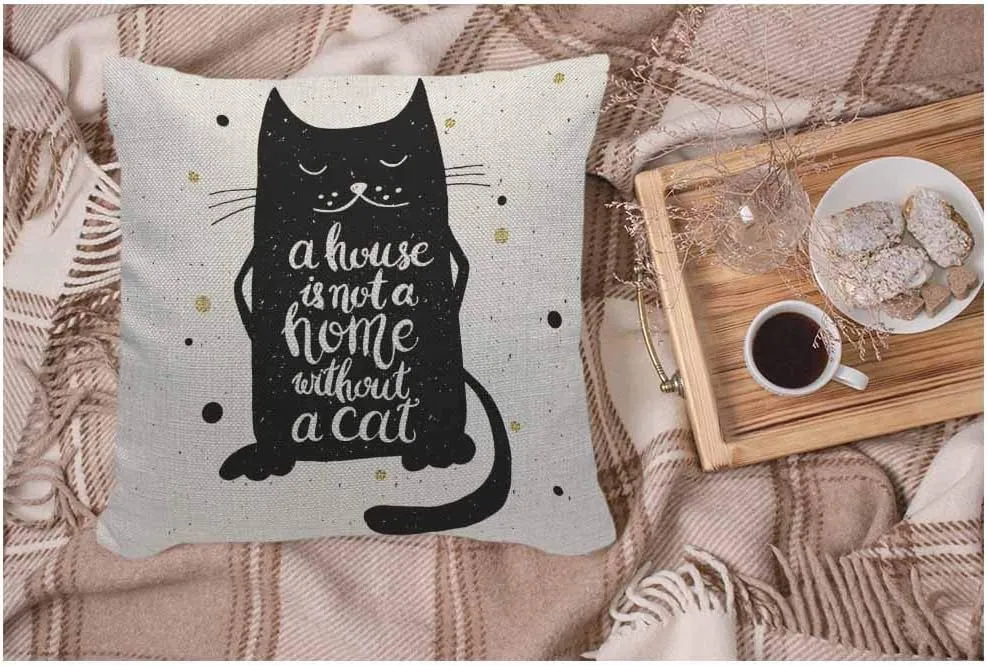 WONDERTIFY  A House is Not A Home Without A Cat Pet - /// -  45.72 x 45.72 