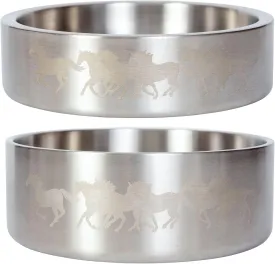 Wrangler Stainless Steel Dog Bowl  Heavy-Duty Double-Walled, Rust-Resistant, Non-Slip Silicone Base - Hygienic & Dishwasher Safe for Easy Cleaning (S)